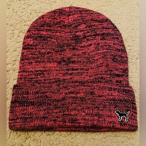 PINK Victoria's Secret Pink and Black Knit Beanie